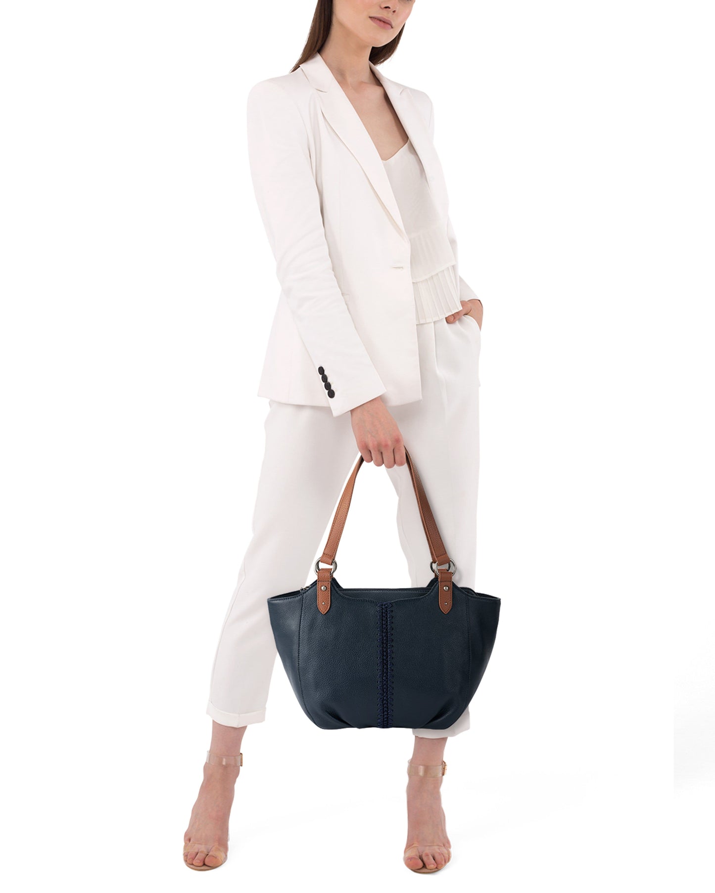 The Sak Bolinas Satchel Leather - |Indigo|