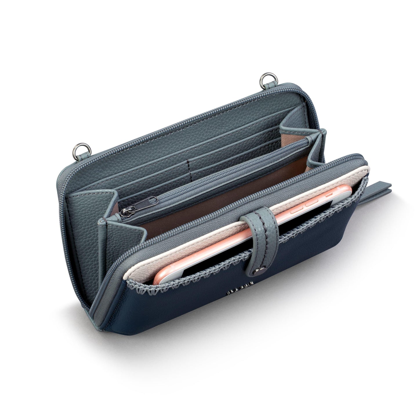 The Sak Iris Large Smartphone Crossbody Leather - |Dusty Blue Block|