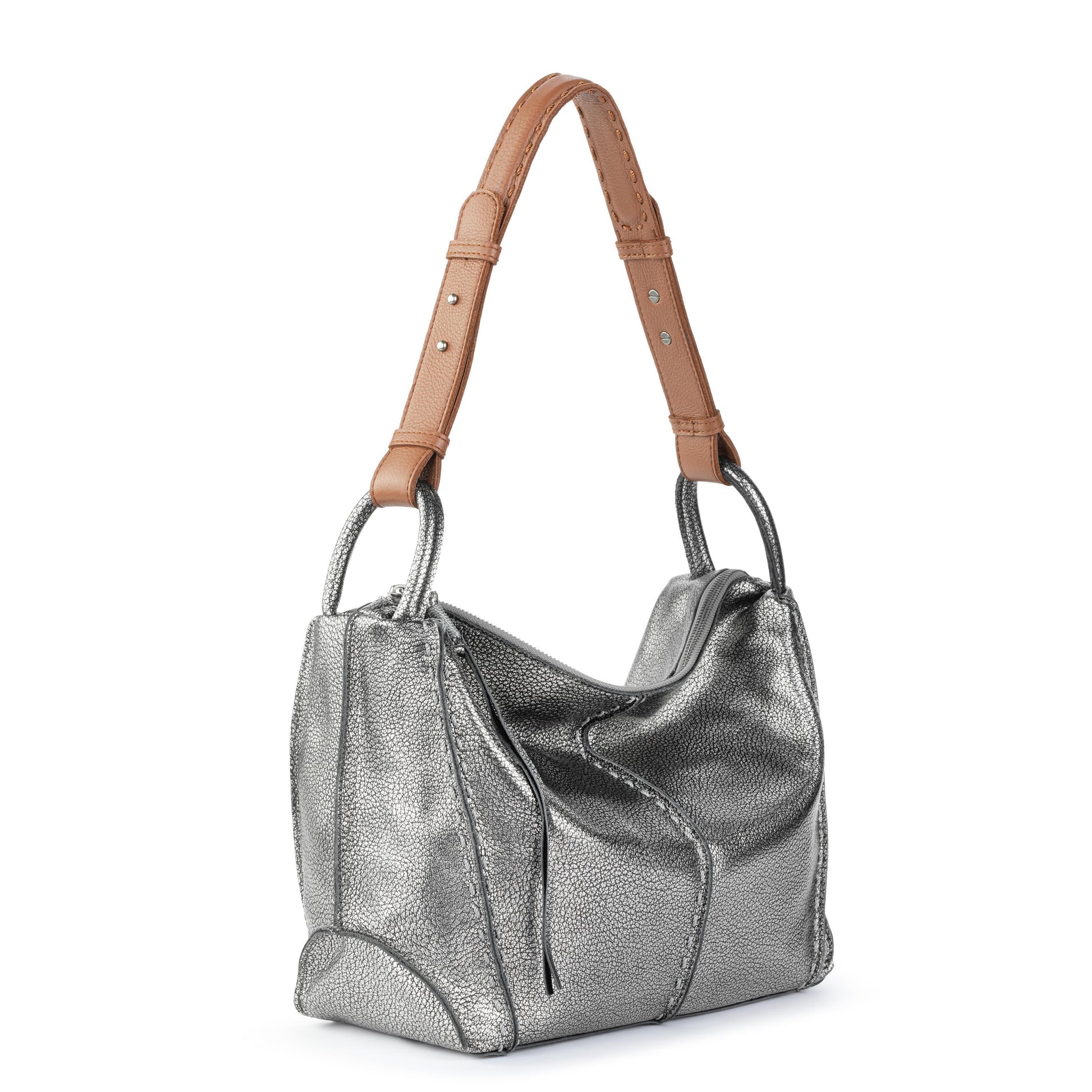 The Sak Los Feliz Slouchy Hobo Leather - |Dark Silver|