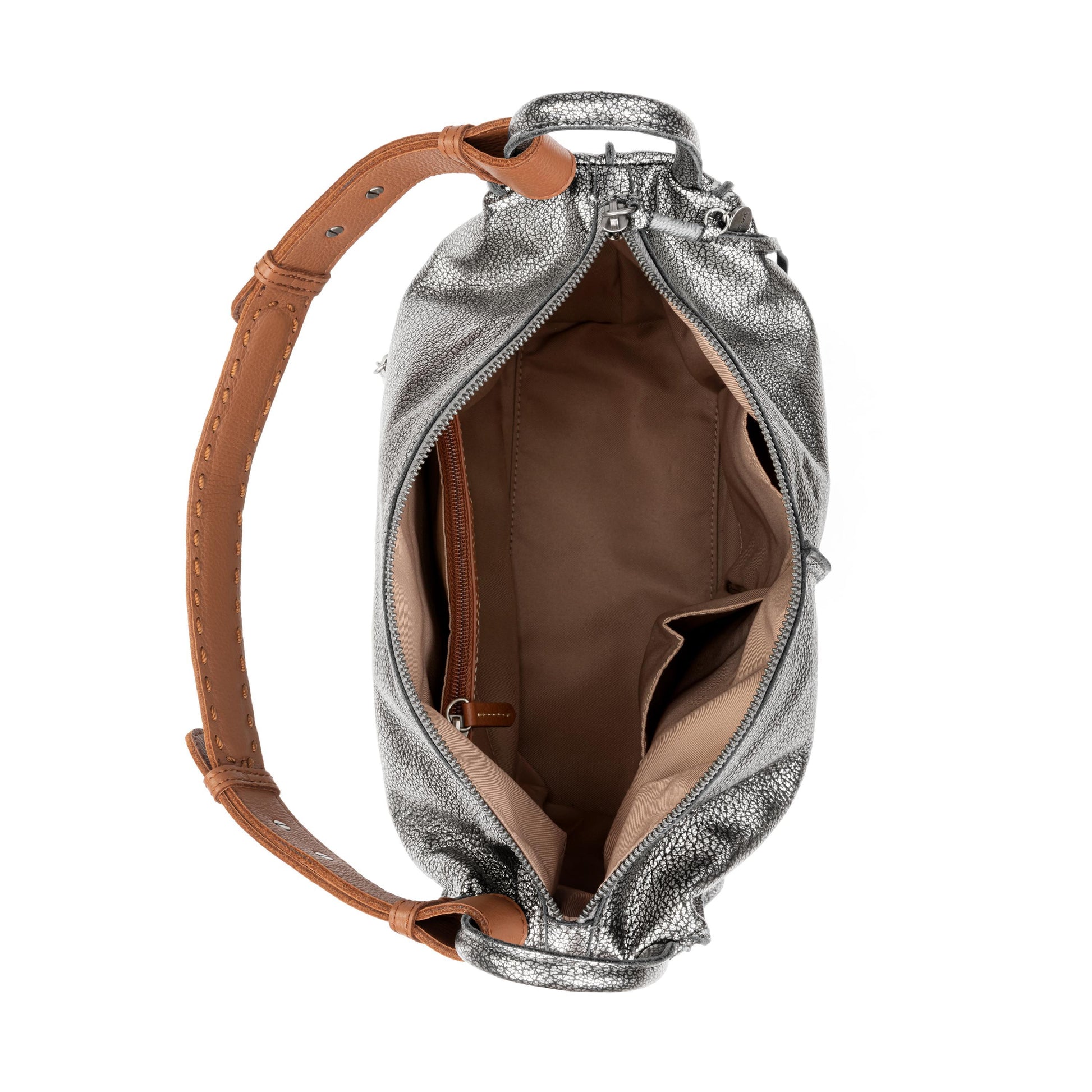 The Sak Los Feliz Slouchy Hobo Leather - |Dark Silver|