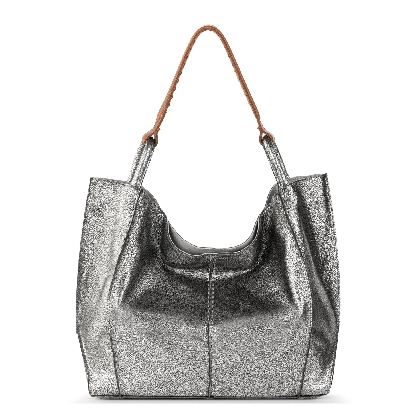 The Sak Los Feliz Slouchy Large Tote Leather - |Dark Silver|