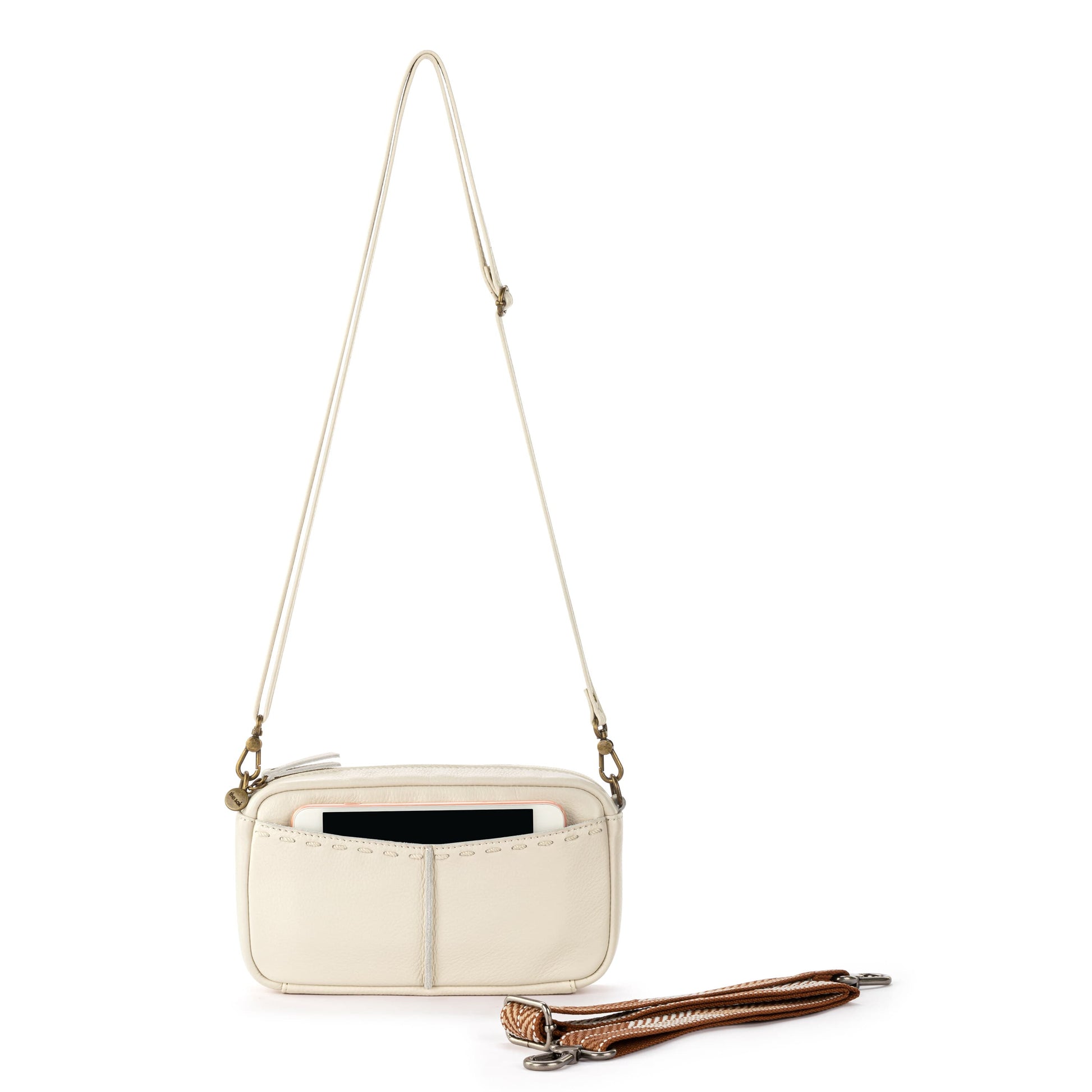 The Sak Cora Smartphone Crossbody Leather - |Stone|