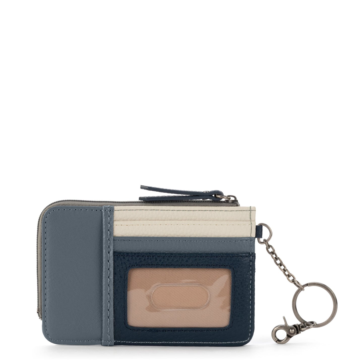 The Sak Iris Card Wallet Leather - |Dusty Blue Block|