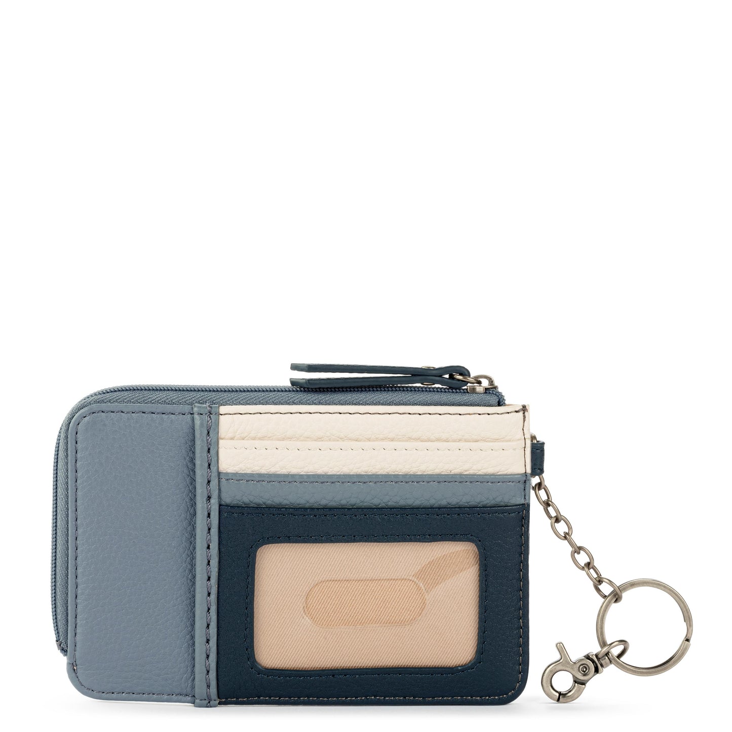 The Sak Iris Card Wallet Leather - |Dusty Blue Block|