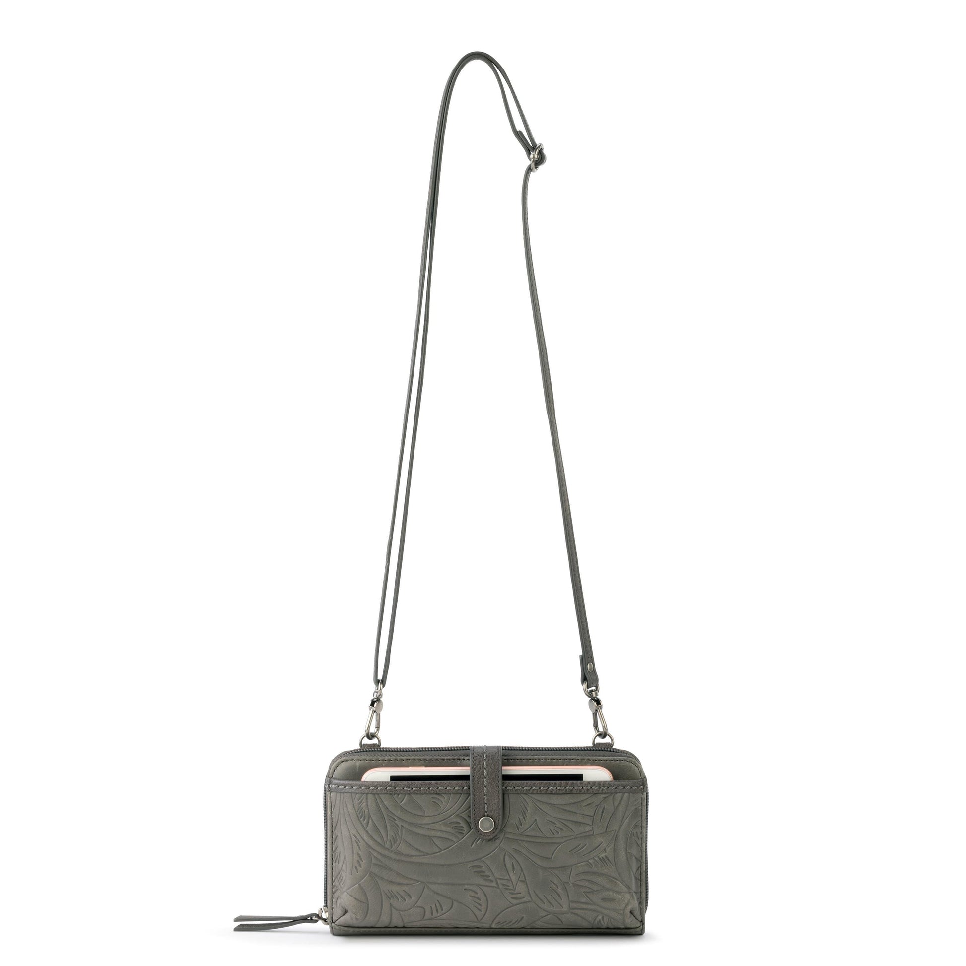 The Sak Iris Large Smartphone Crossbody Leather - |Slate Leaf|