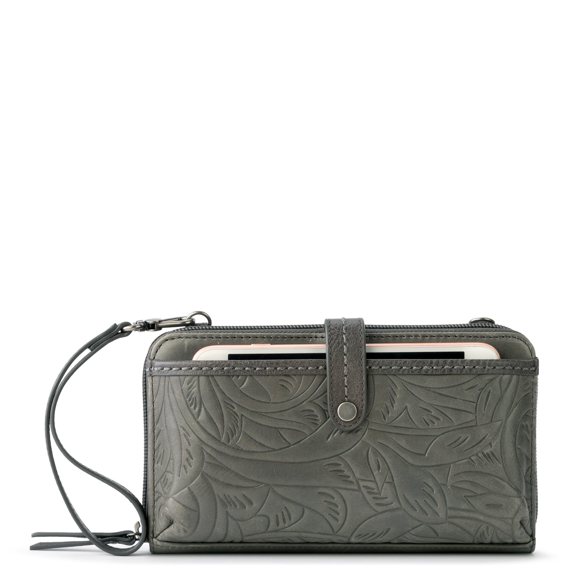 The Sak Iris Large Smartphone Crossbody Leather - |Slate Leaf|