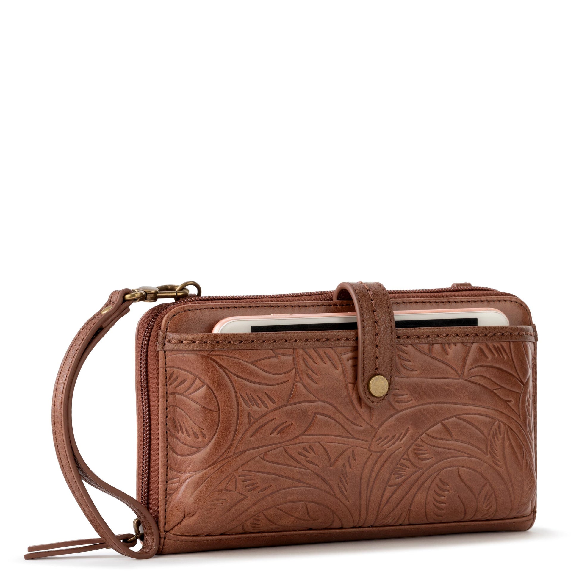 The Sak Iris Large Smartphone Crossbody Leather - |Teak Leaf|