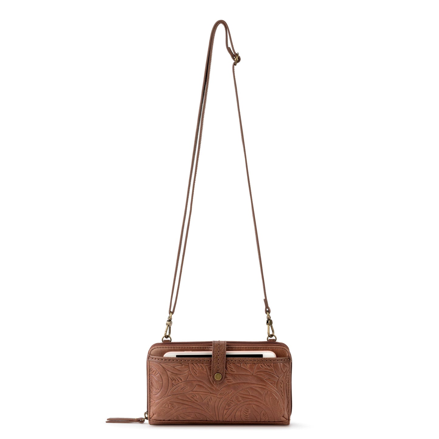 The Sak Iris Large Smartphone Crossbody Leather - |Teak Leaf|