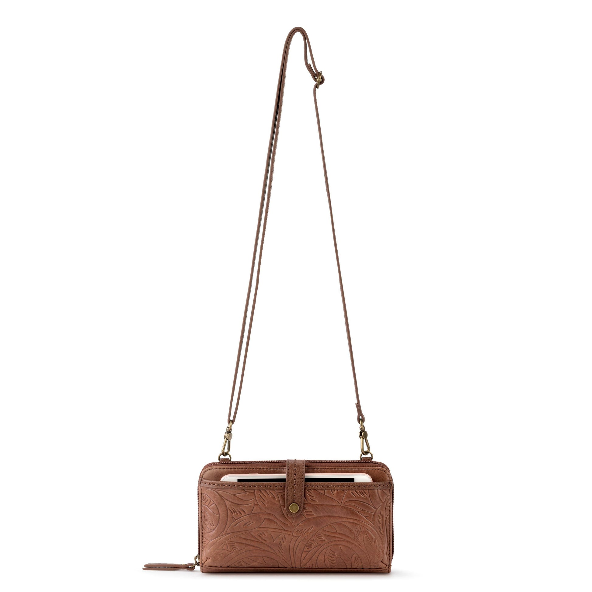 The Sak Iris Large Smartphone Crossbody Leather - |Teak Leaf|