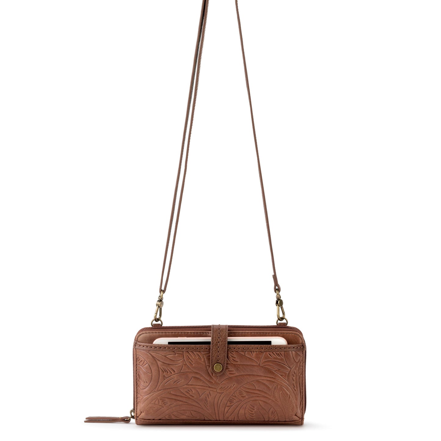 The Sak Iris Large Smartphone Crossbody Leather - |Teak Leaf|