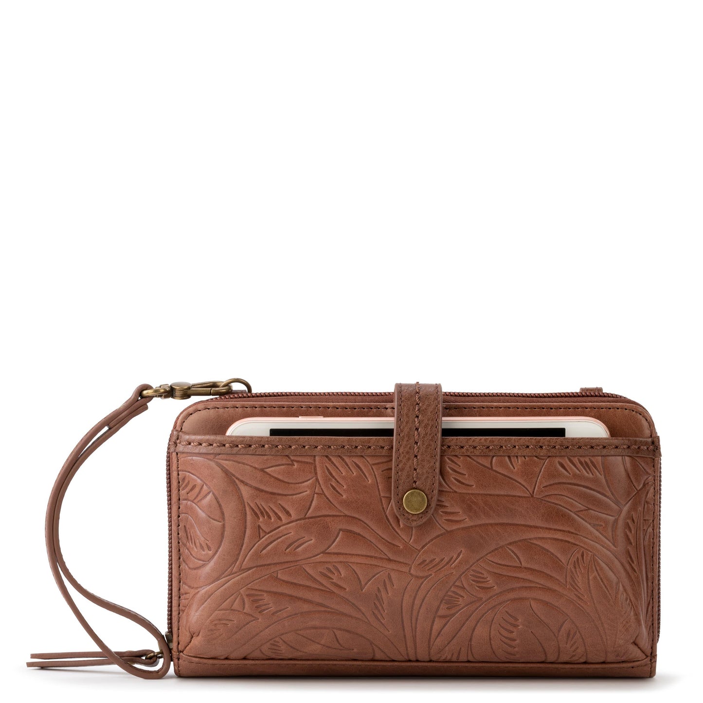 The Sak Iris Large Smartphone Crossbody Leather - |Teak Leaf|