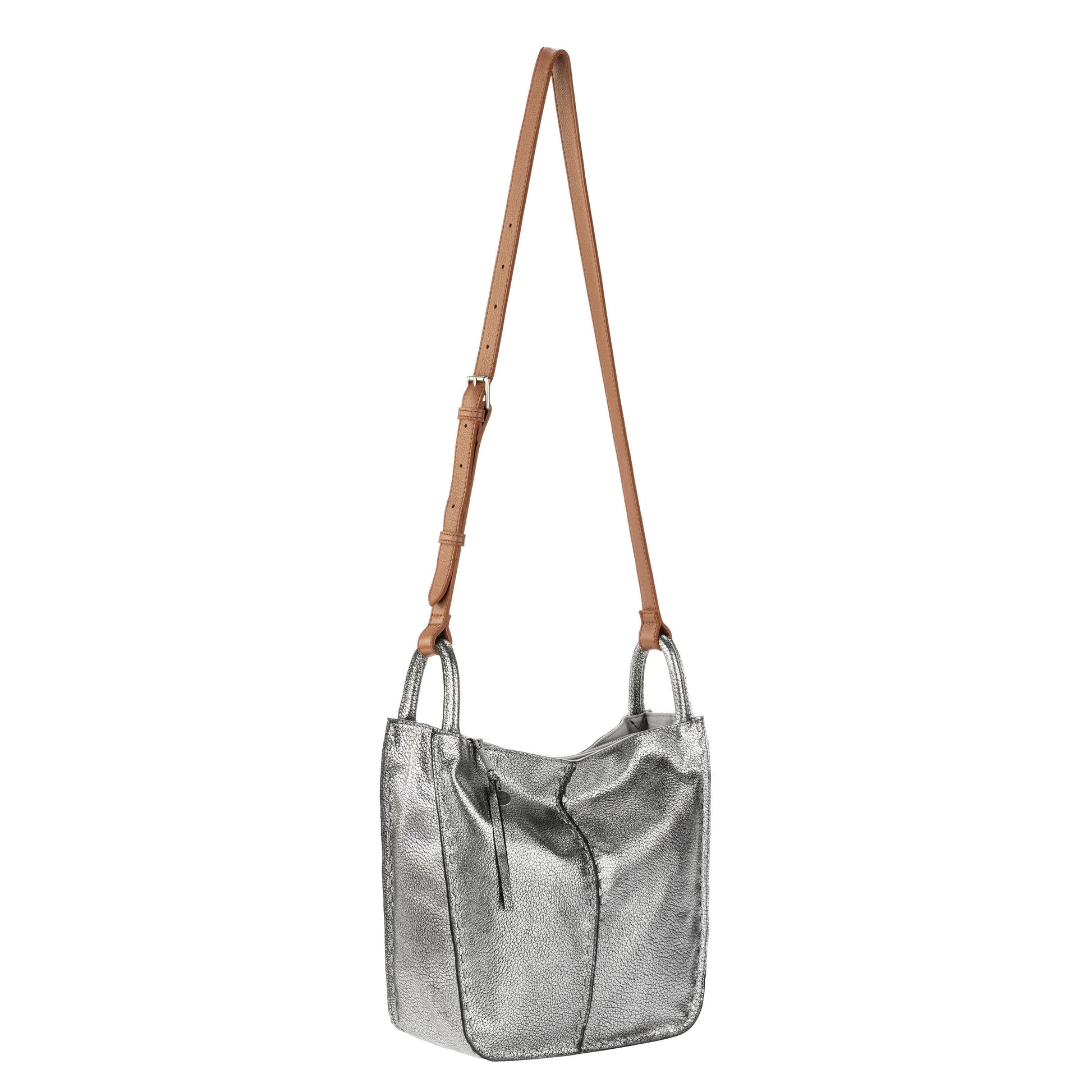The Sak Los Feliz Slouchy Crossbody Leather - |Dark Silver|