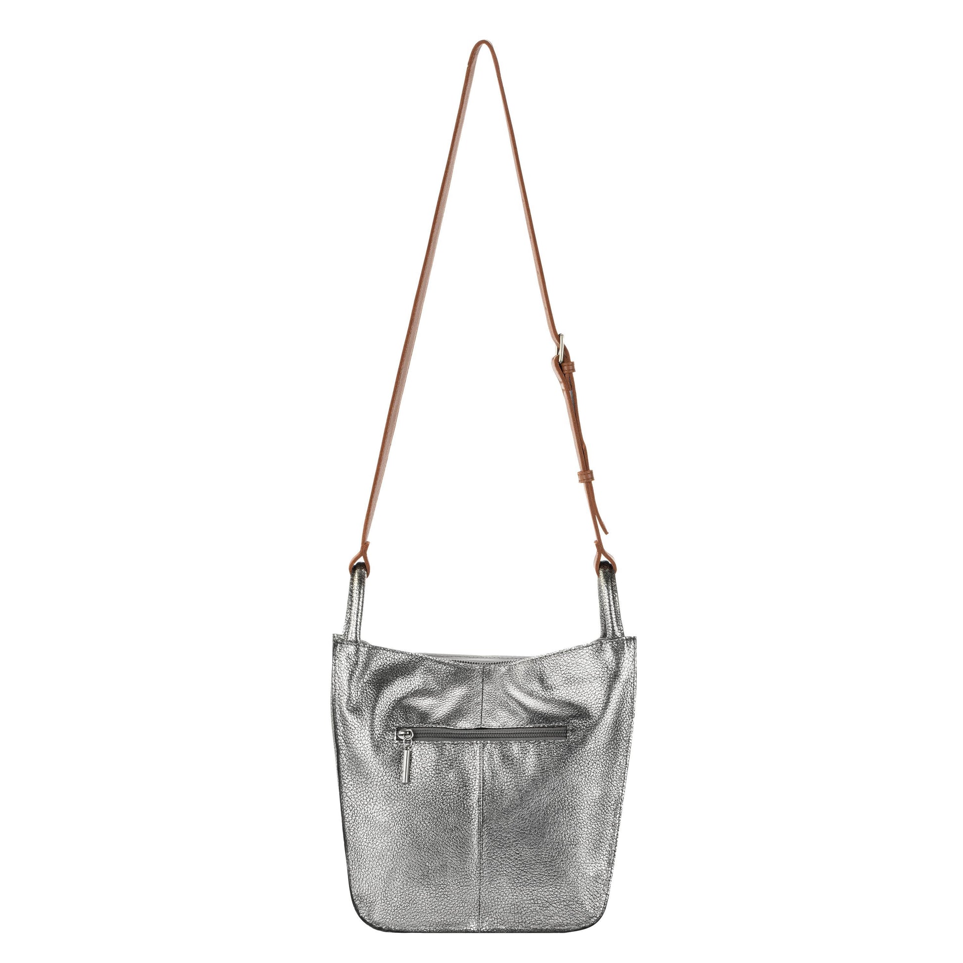 The Sak Los Feliz Slouchy Crossbody Leather - |Dark Silver|