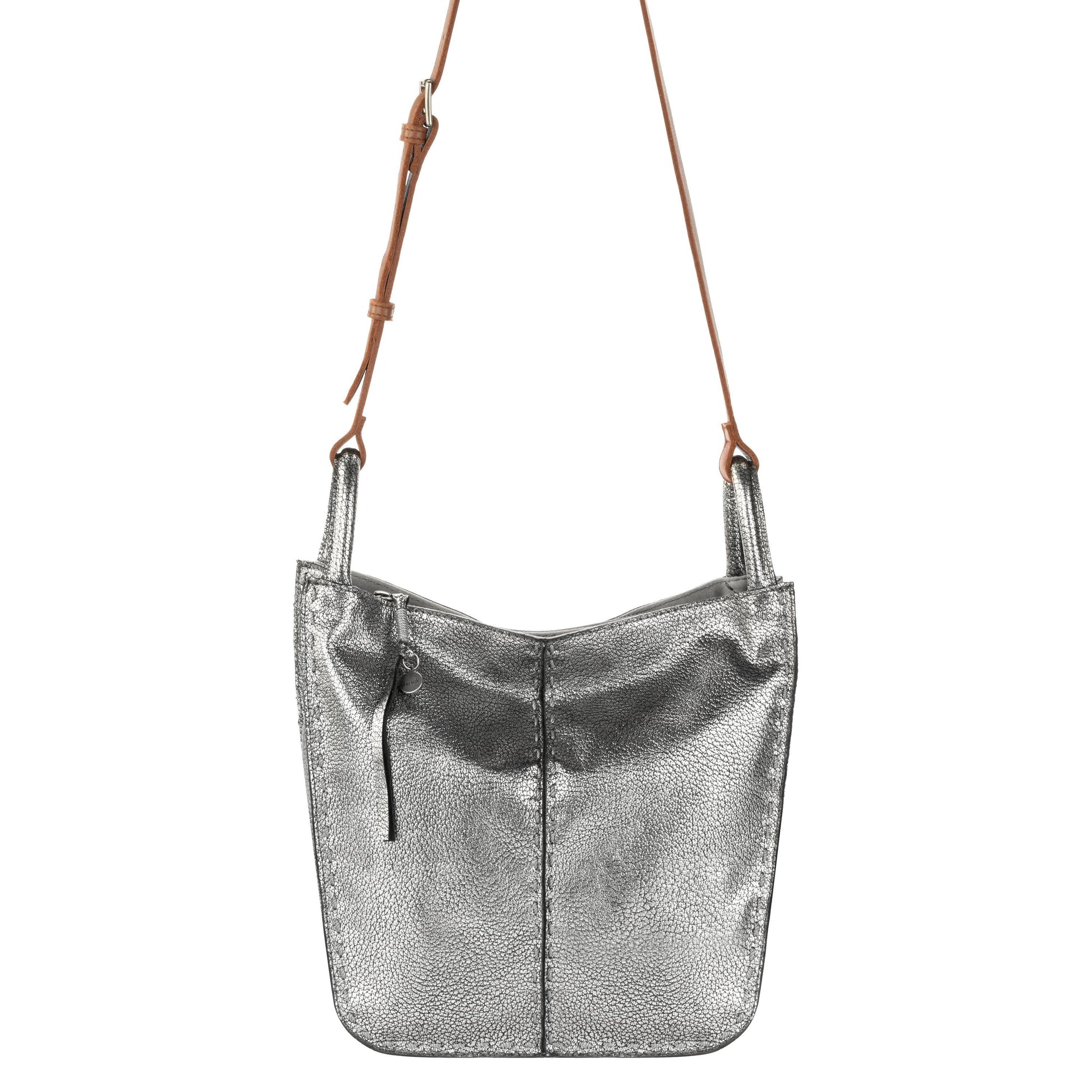 The Sak Los Feliz Slouchy Crossbody Leather - |Dark Silver|