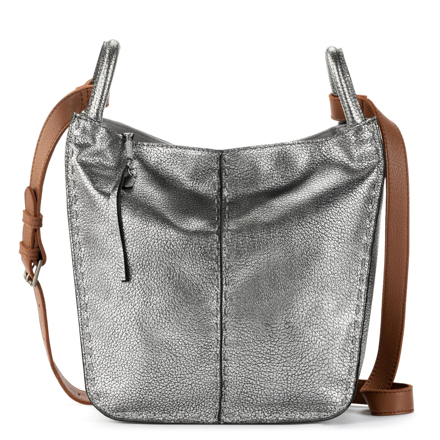 The Sak Los Feliz Slouchy Crossbody Leather - |Dark Silver|