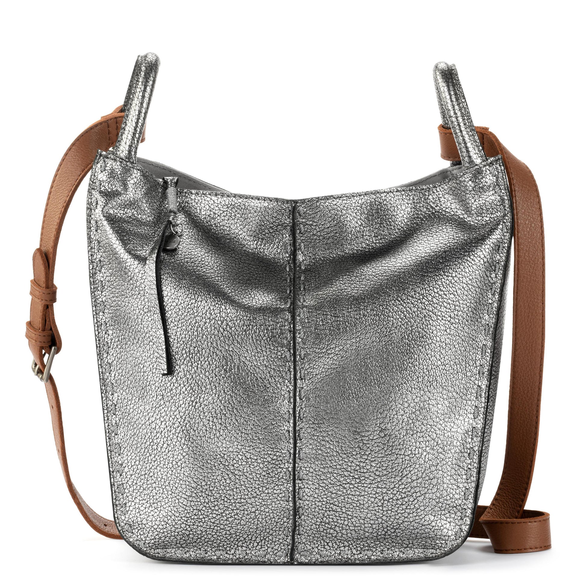 The Sak Los Feliz Slouchy Crossbody Leather - |Dark Silver|