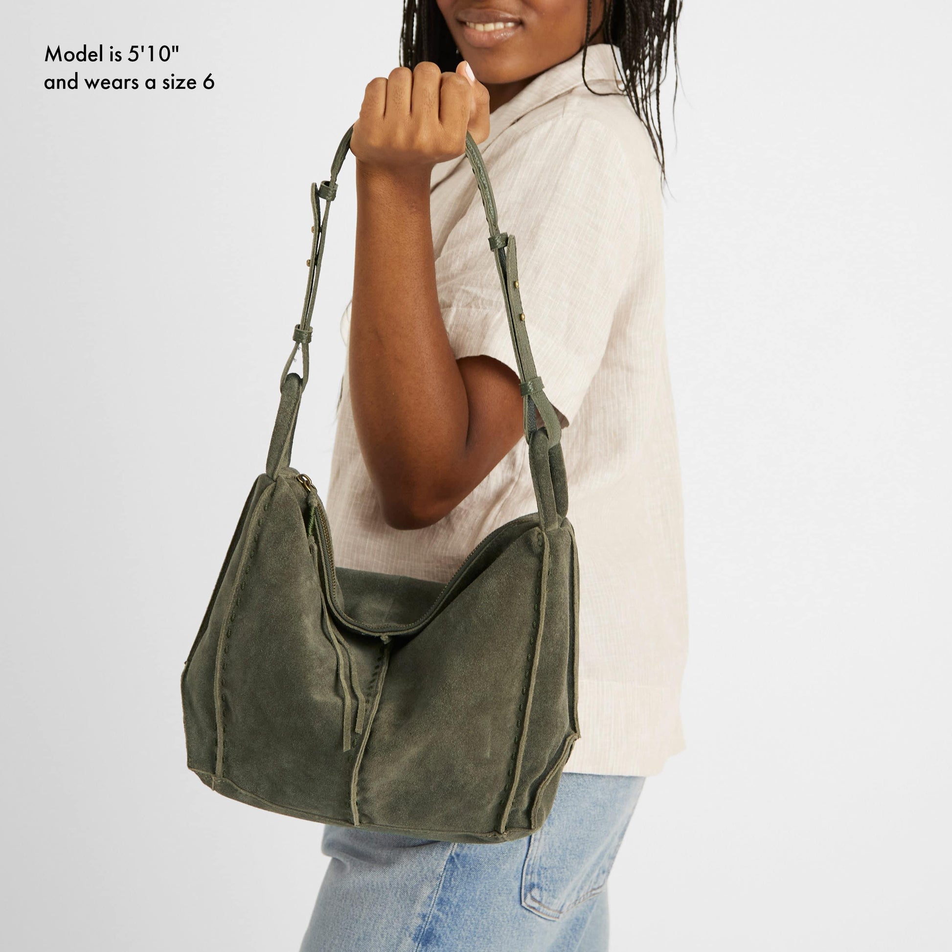 The Sak Los Feliz Slouchy Hobo Leather - |Moss Suede|
