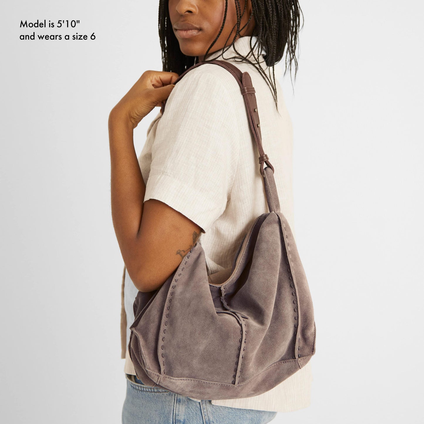 The Sak Los Feliz Slouchy Hobo Leather - |Mushroom Suede|