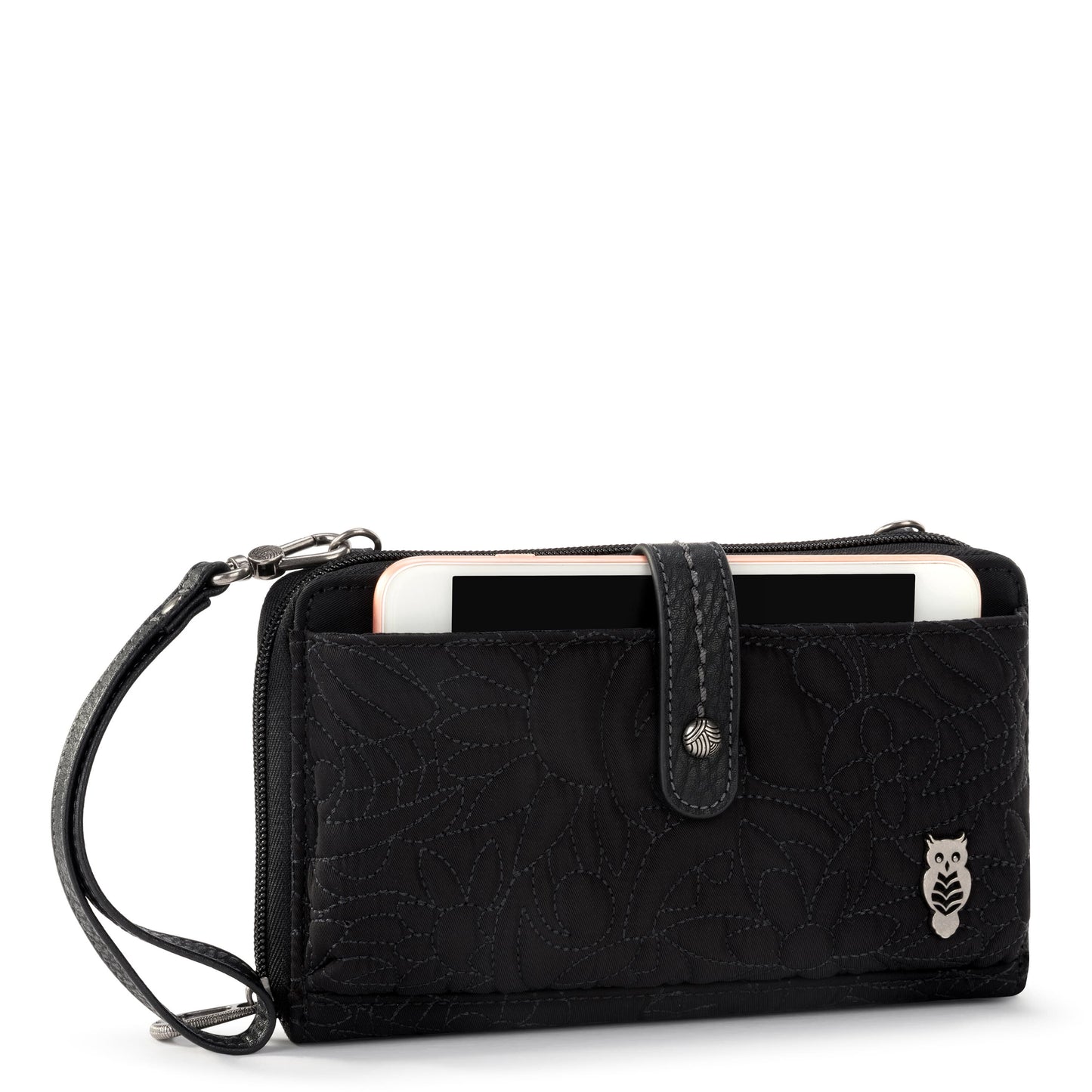 Sakroots Large Smartphone Crossbody EcoTwill - |Black Spirit Desert Quilted|