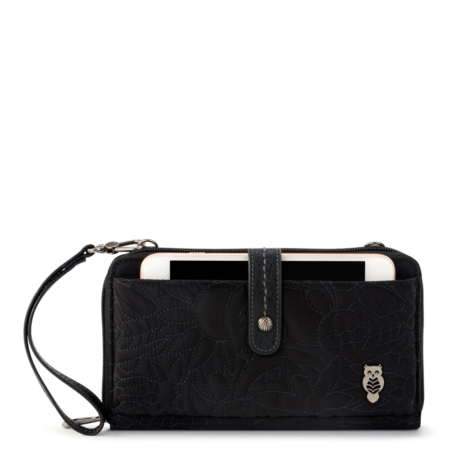 Sakroots Large Smartphone Crossbody EcoTwill - |Black Spirit Desert Quilted|