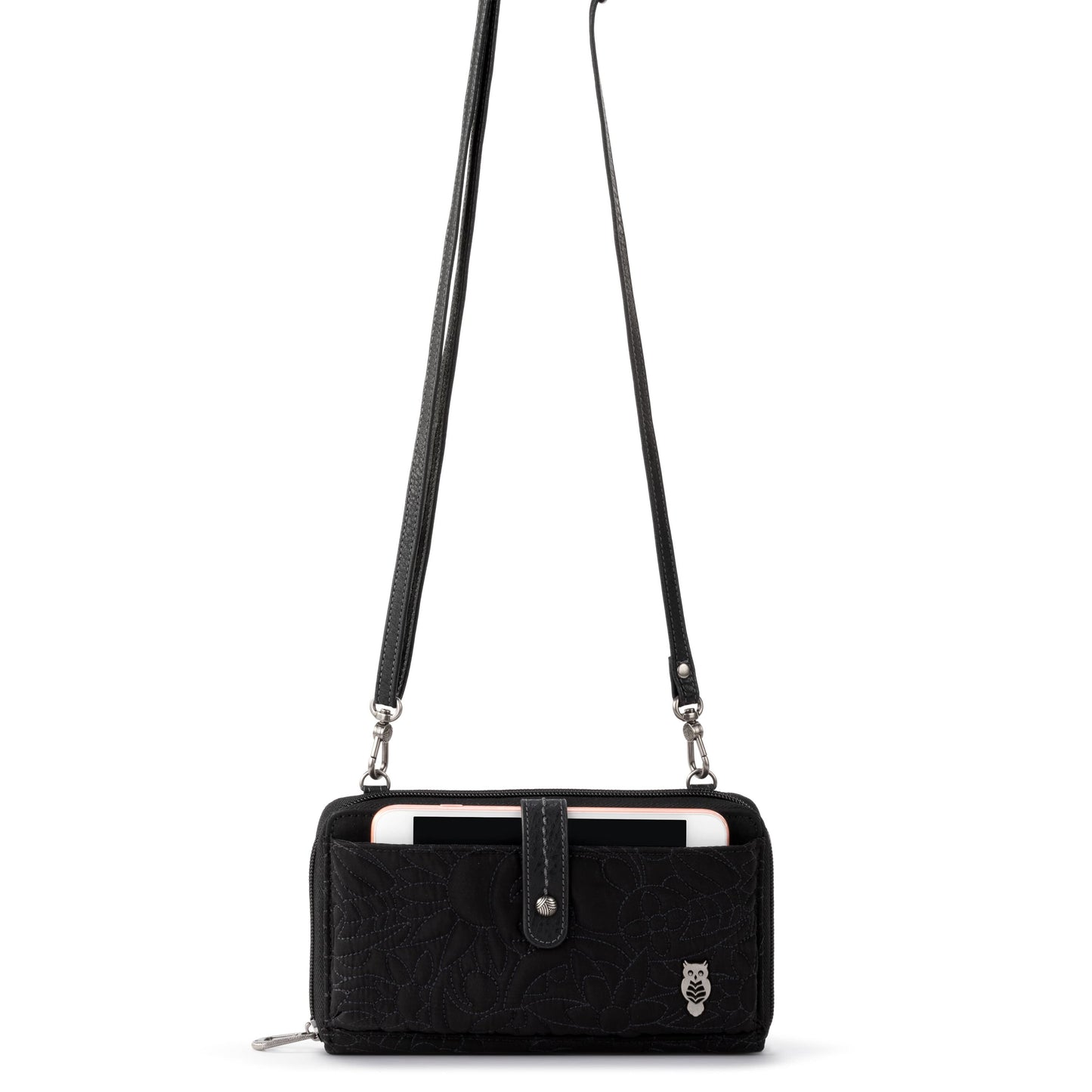 Sakroots Large Smartphone Crossbody EcoTwill - |Black Spirit Desert Quilted|