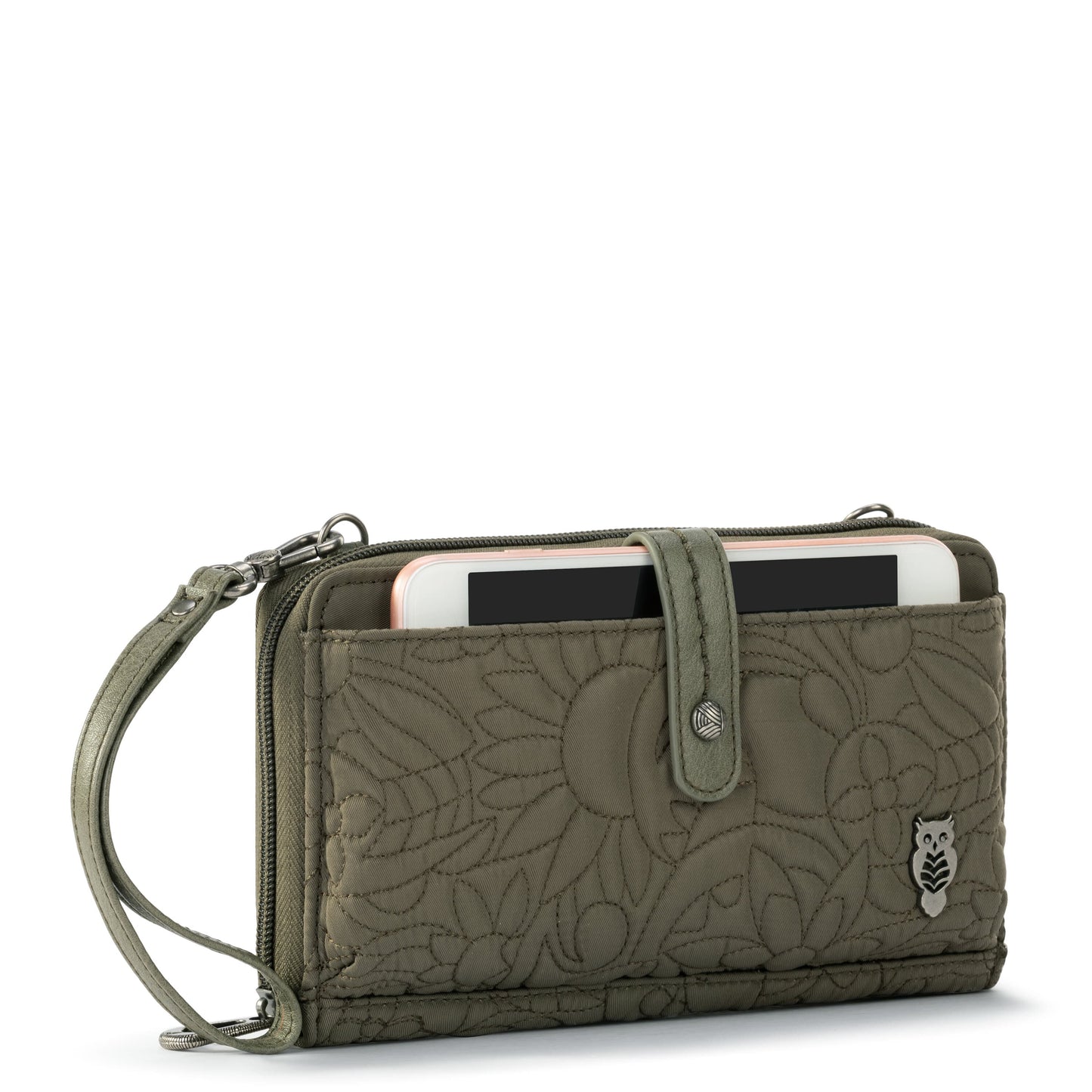 Sakroots Large Smartphone Crossbody EcoTwill - |Olive Spirit Desert Quilted|