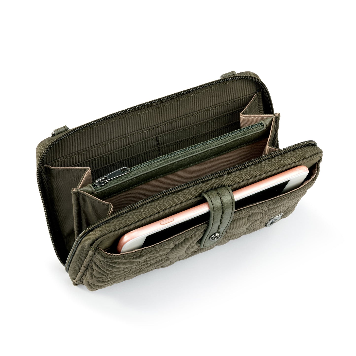 Sakroots Large Smartphone Crossbody EcoTwill - |Olive Spirit Desert Quilted|