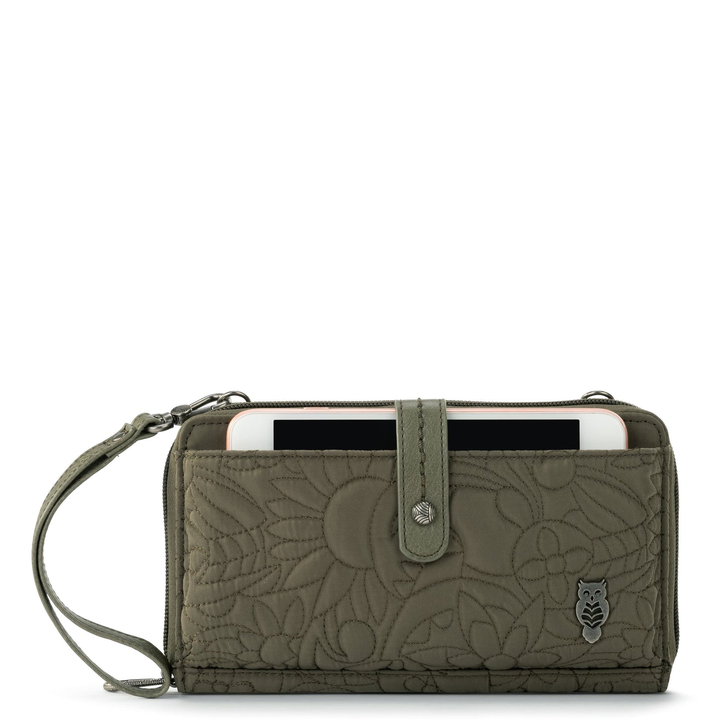 Sakroots Large Smartphone Crossbody EcoTwill - |Olive Spirit Desert Quilted|