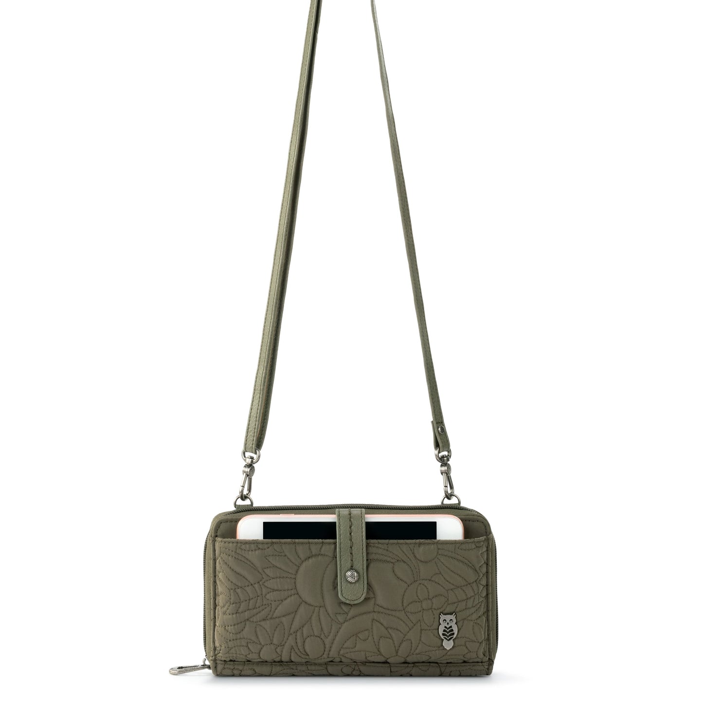 Sakroots Large Smartphone Crossbody EcoTwill - |Olive Spirit Desert Quilted|