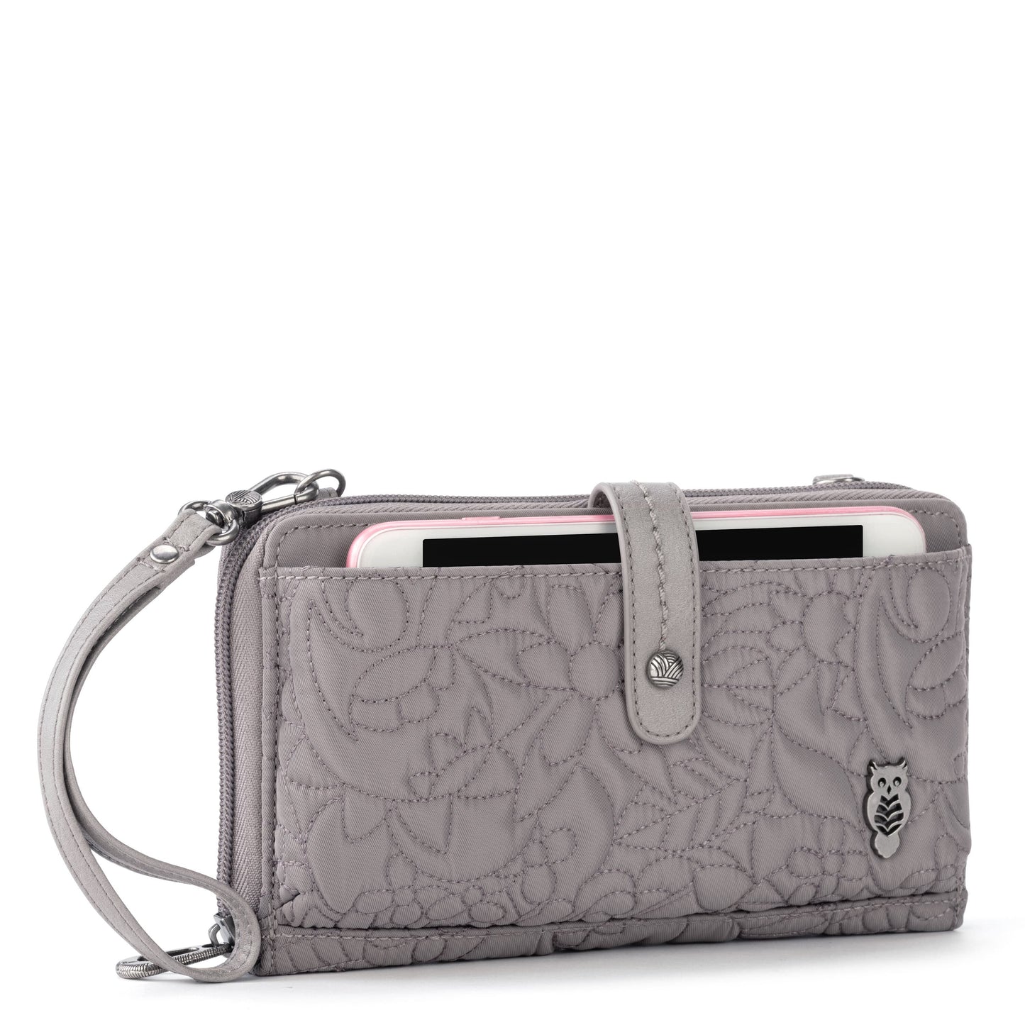 Sakroots Large Smartphone Crossbody EcoTwill - |Light Mushroom Spirit Desert Quilted|