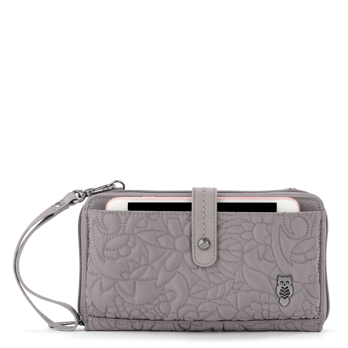 Sakroots Large Smartphone Crossbody EcoTwill - |Light Mushroom Spirit Desert Quilted|