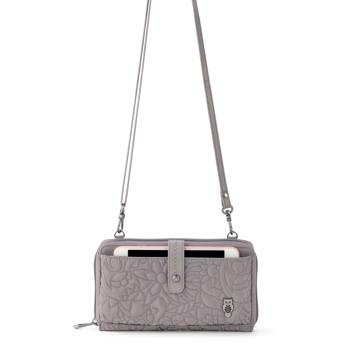 Sakroots Large Smartphone Crossbody EcoTwill - |Light Mushroom Spirit Desert Quilted|