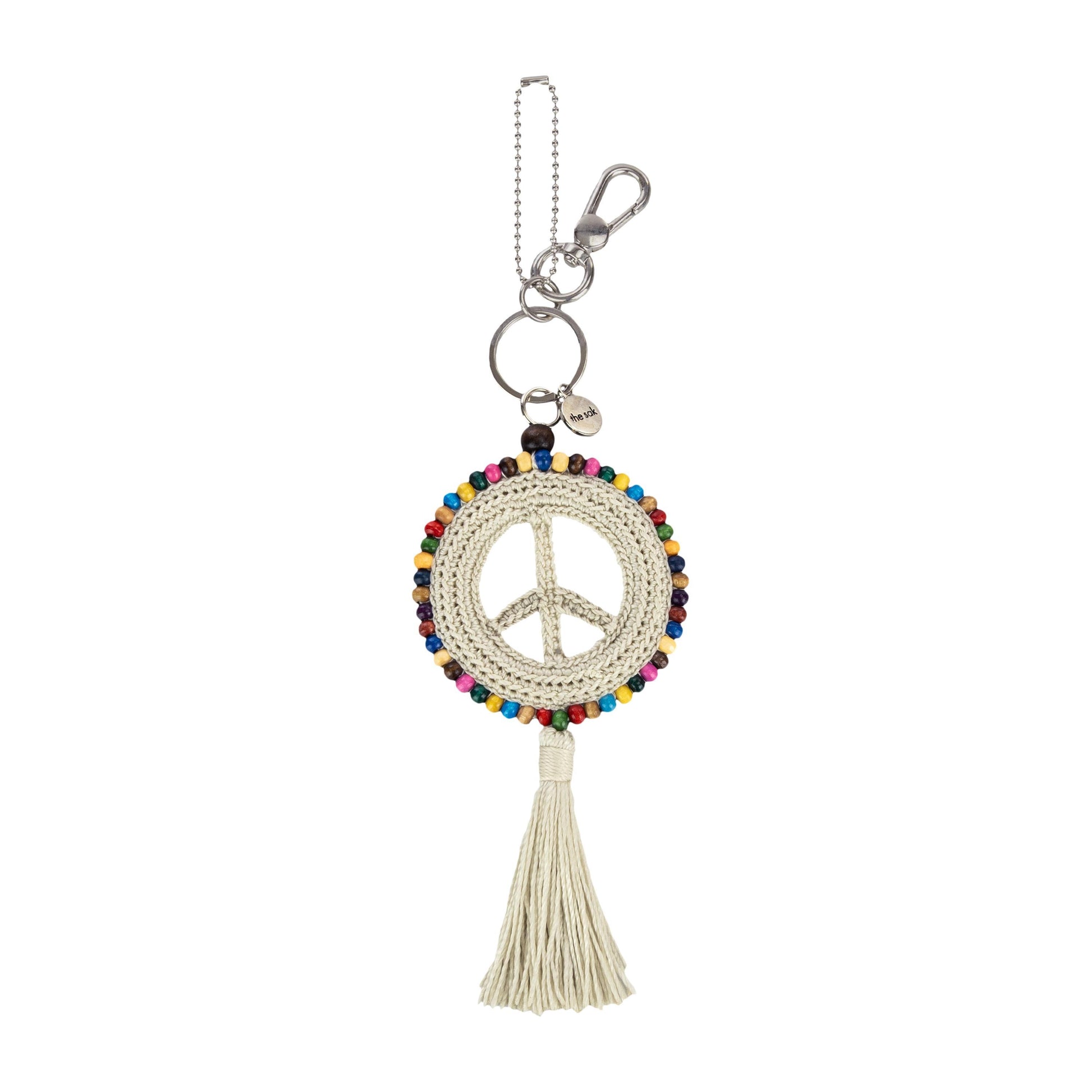 The Sak Yarnicharmz Peace Dangle Crochet - Natural