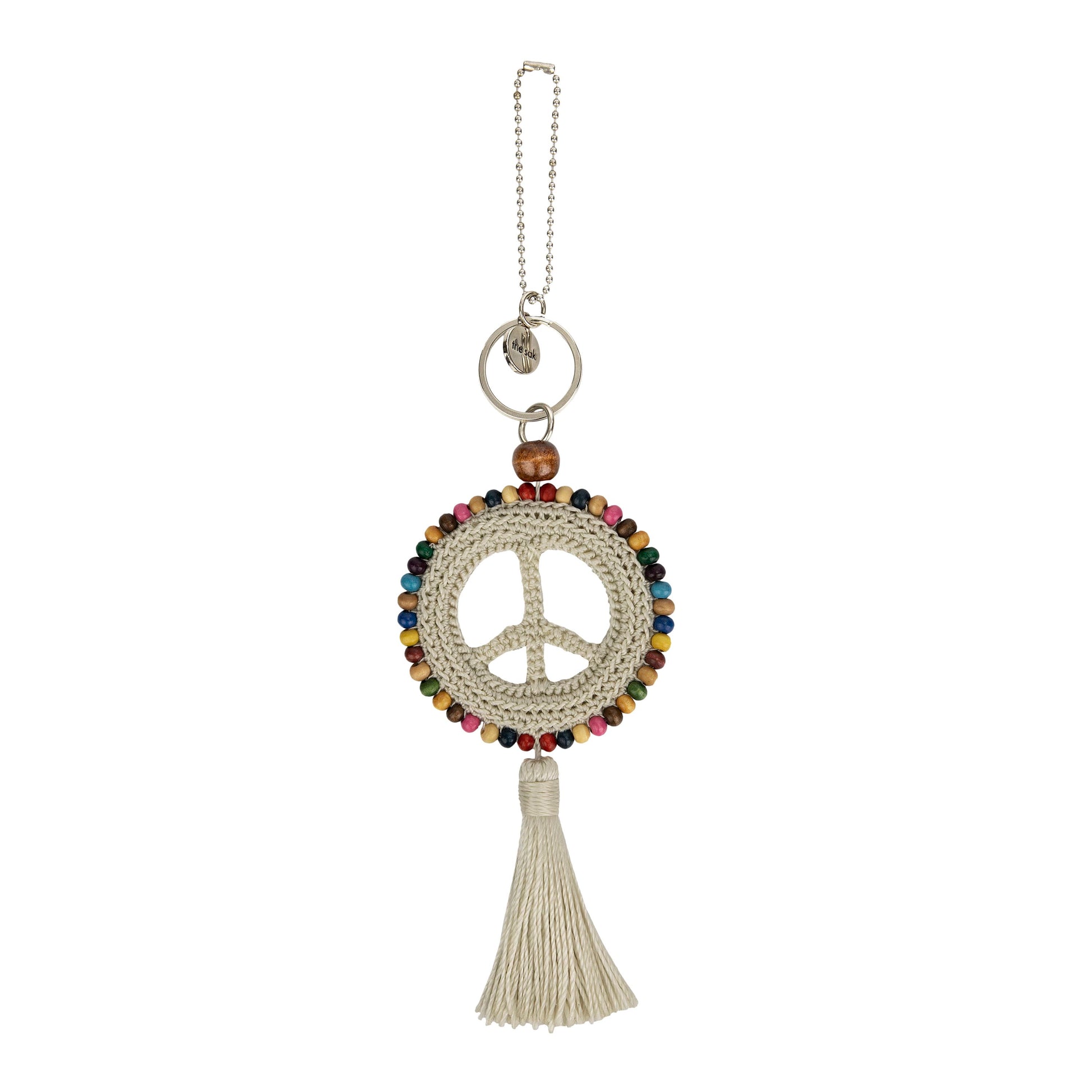 The Sak Yarnicharmz Peace Dangle Crochet - Natural
