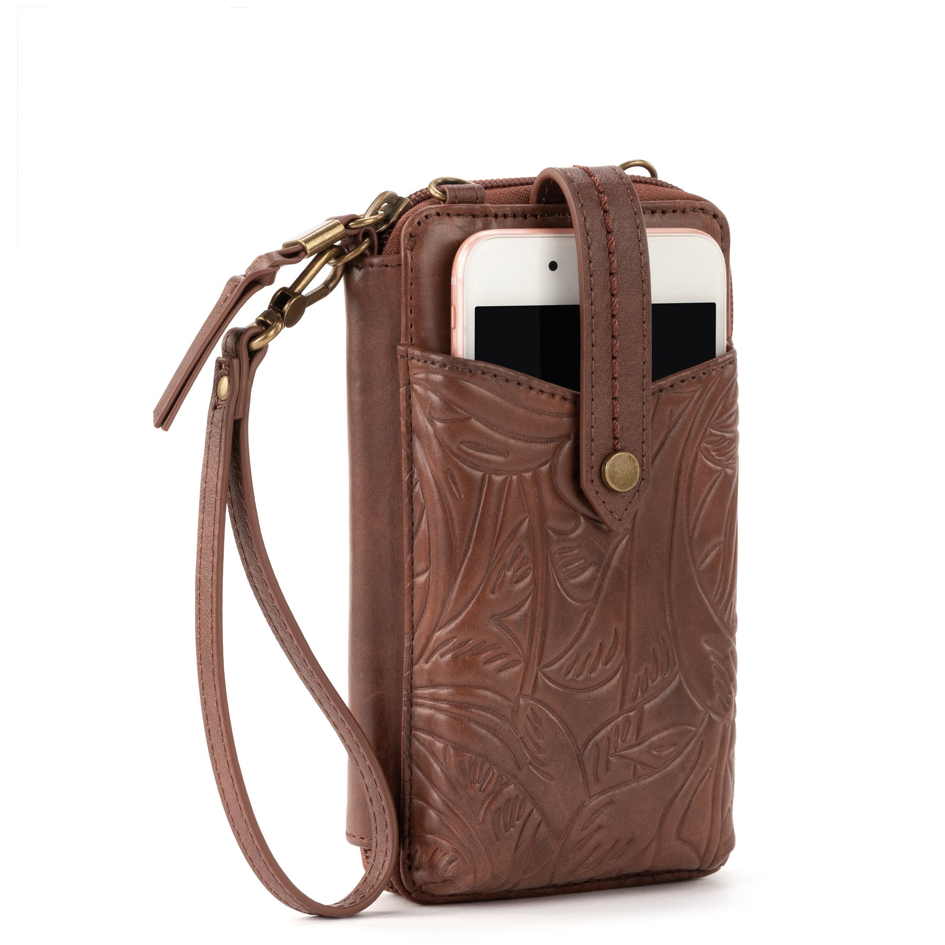 The Sak Silverlake Smartphone Crossbody Leather - |Teak Leaf Embossed|