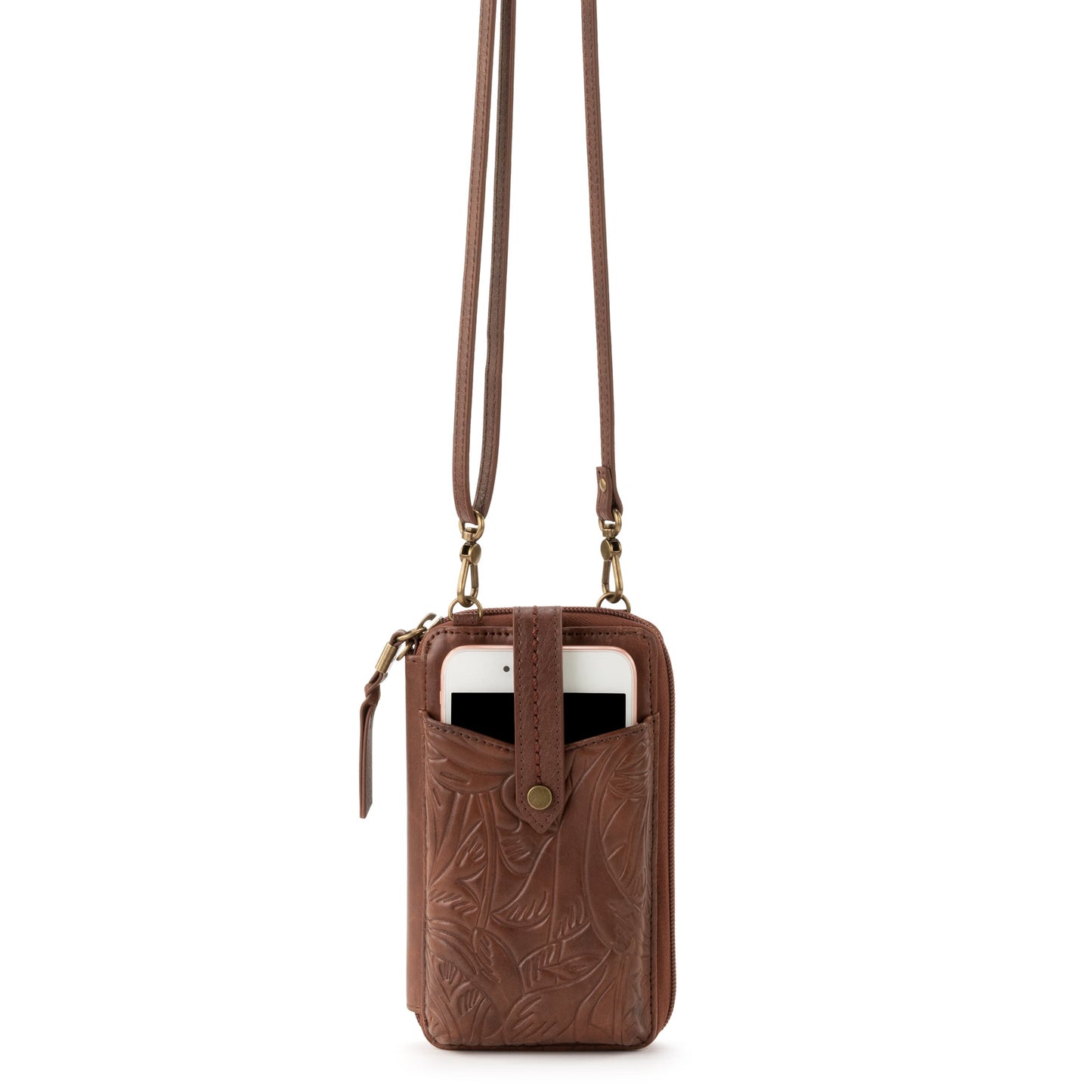The Sak Silverlake Smartphone Crossbody Leather - |Teak Leaf Embossed|
