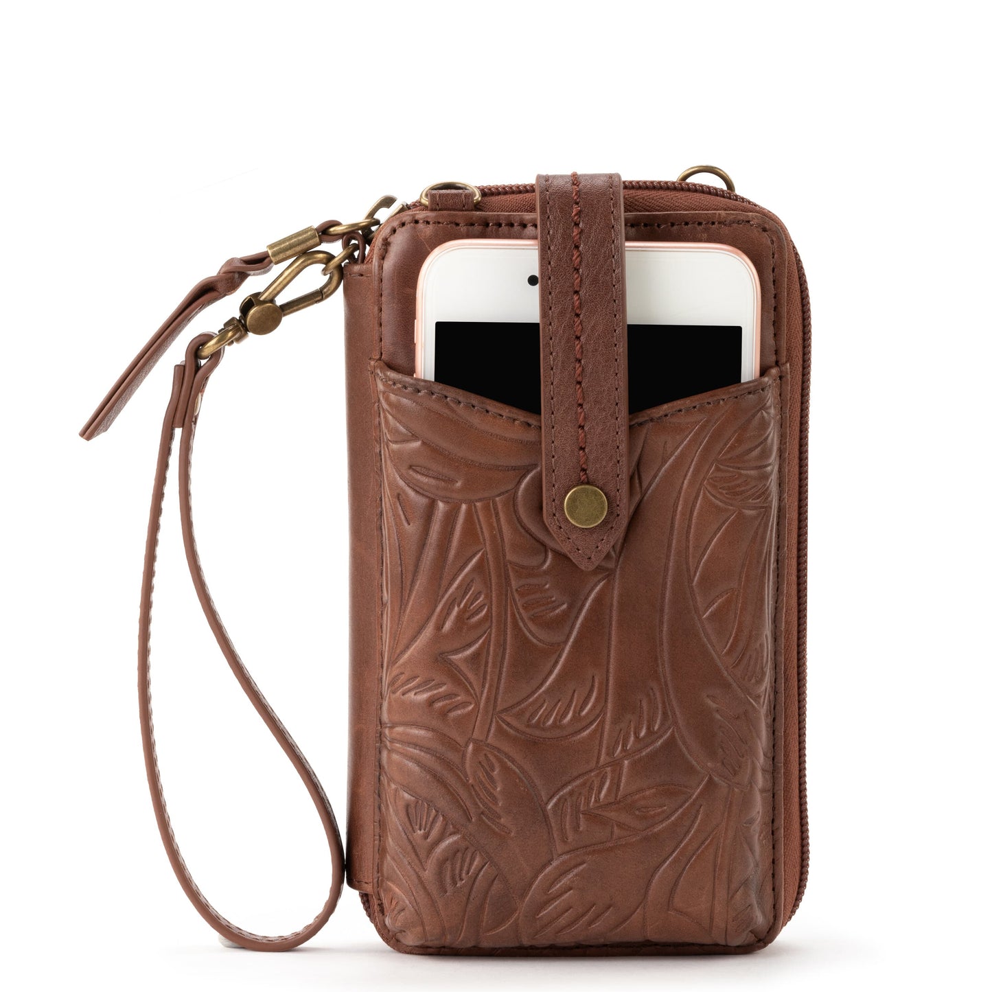 The Sak Silverlake Smartphone Crossbody Leather - |Teak Leaf Embossed|