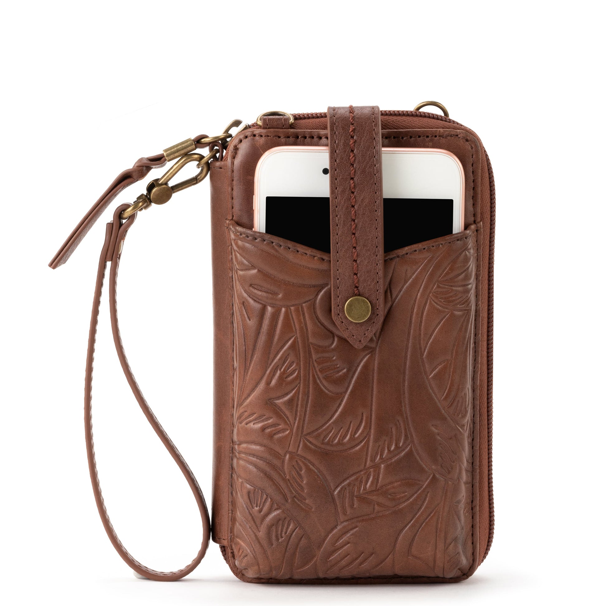 The Sak Silverlake Smartphone Crossbody Leather - |Teak Leaf Embossed|