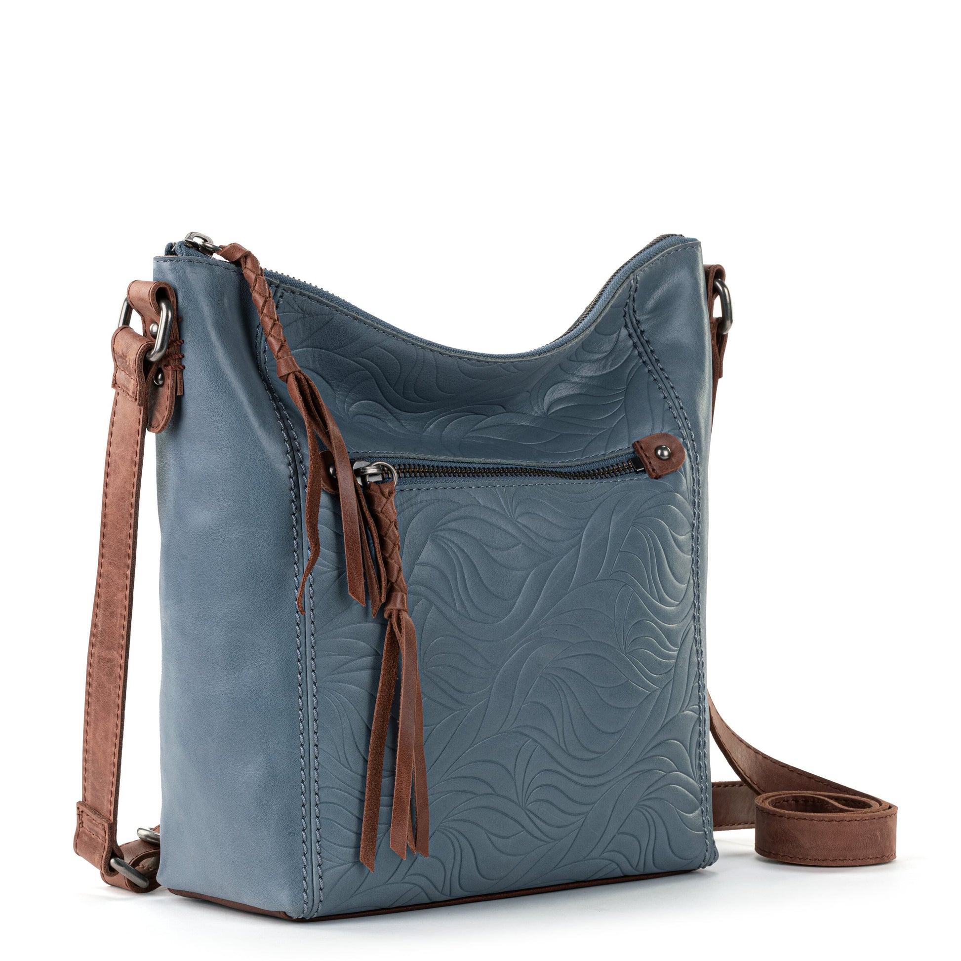 The Sak Ashland Crossbody Leather - |Maritime Wave Embossed|