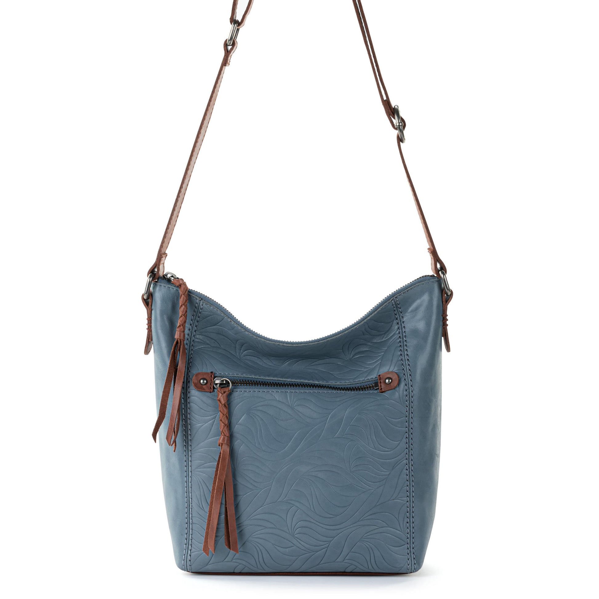 The Sak Ashland Crossbody Leather - |Maritime Wave Embossed|