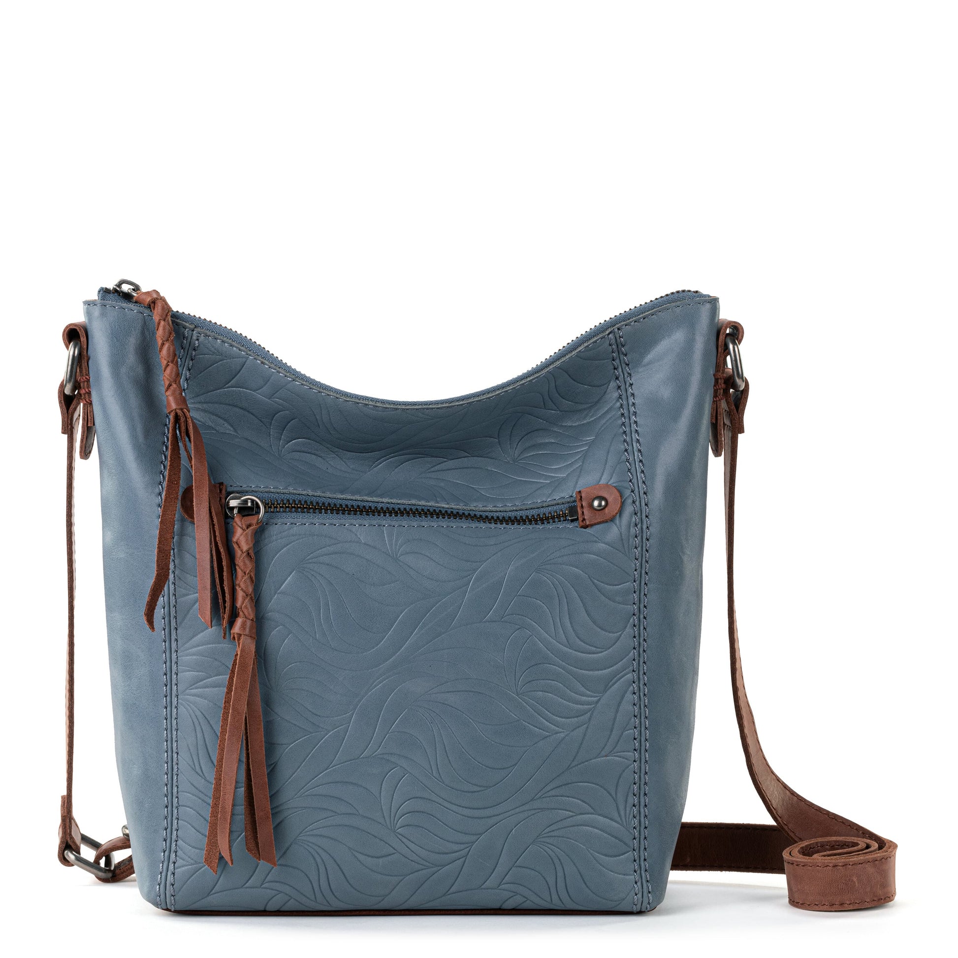 The Sak Ashland Crossbody Leather - |Maritime Wave Embossed|
