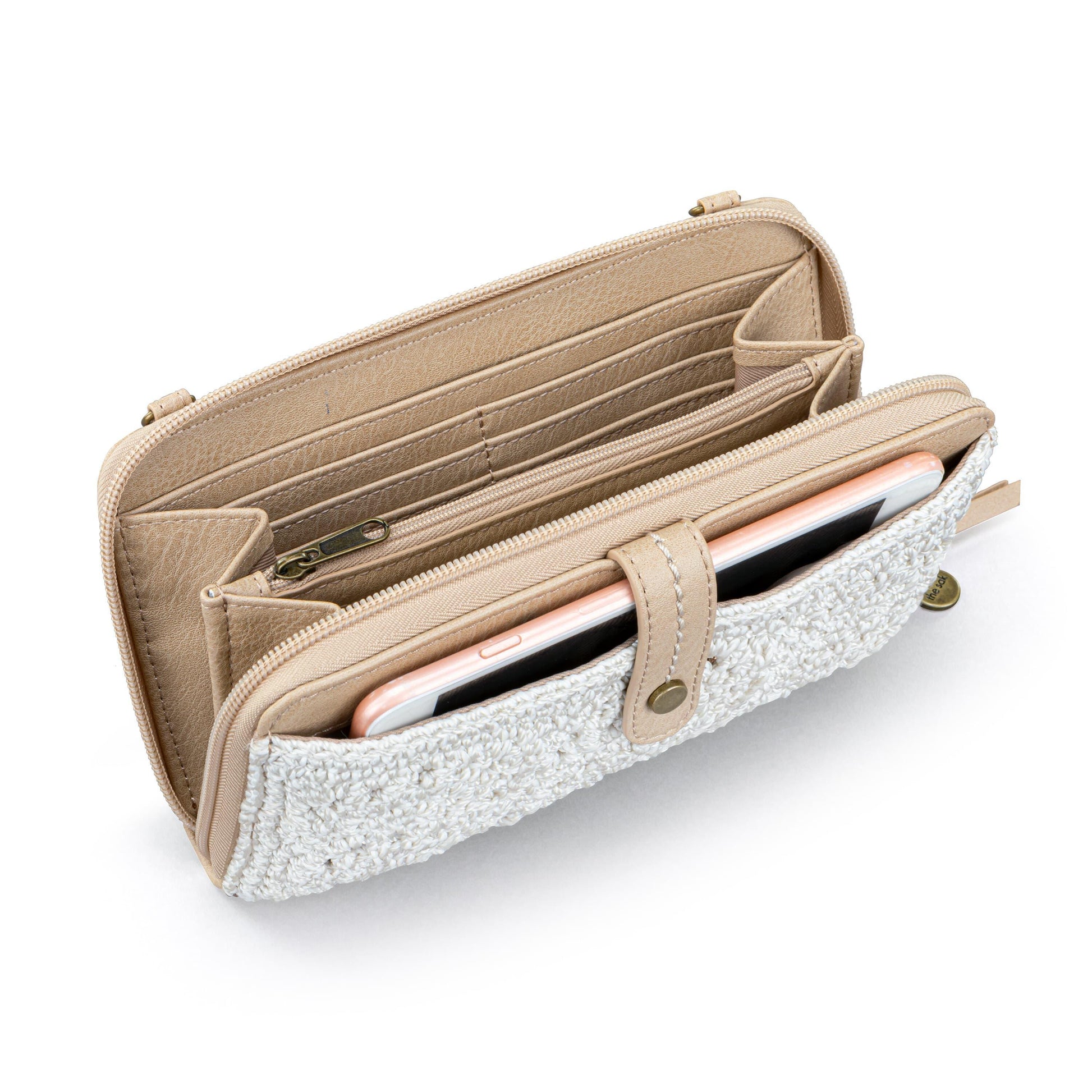 The Sak Iris Large Smartphone Crossbody Crochet - |Natural Fan|