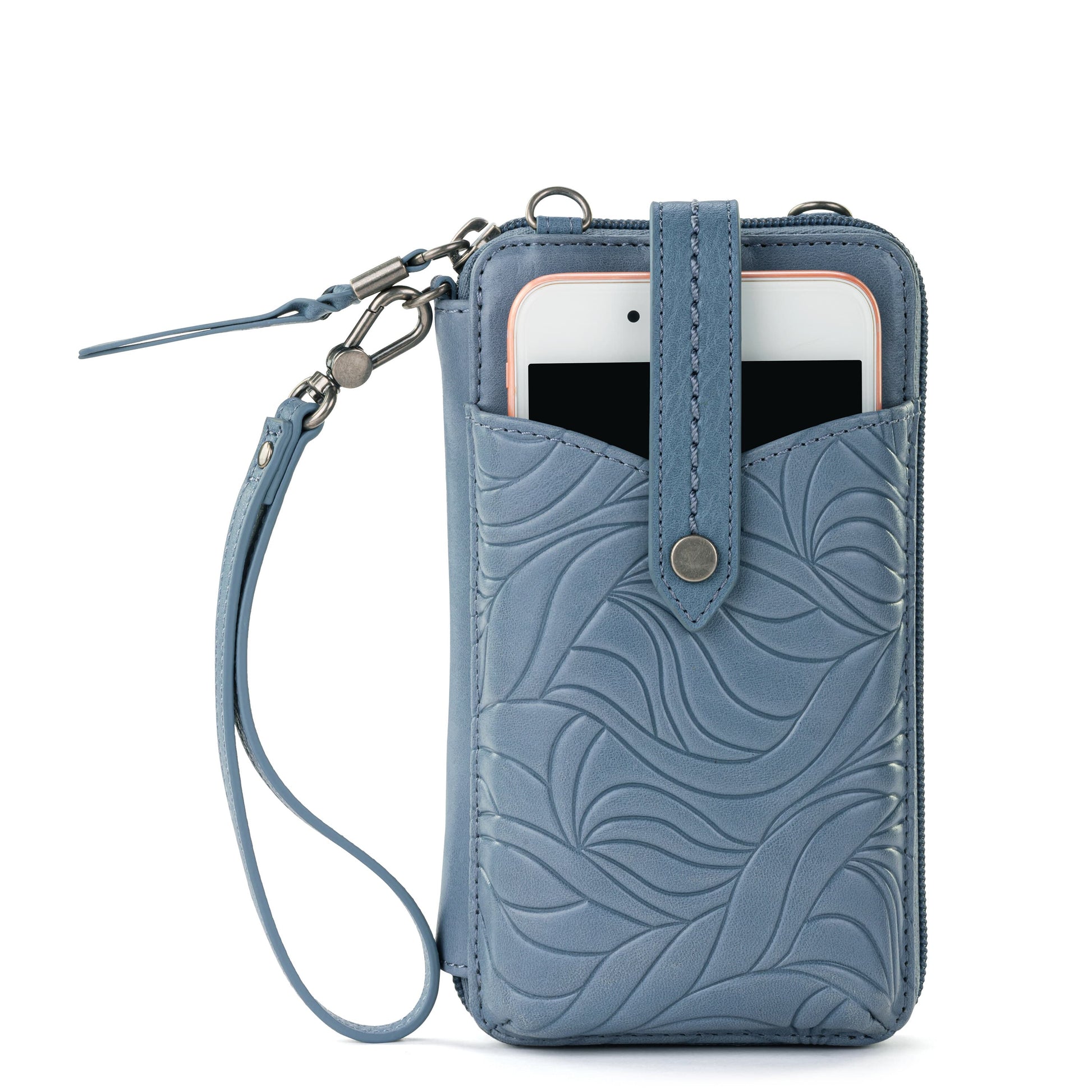 The Sak Silverlake Smartphone Crossbody Leather - |Maritime Wave Embossed|