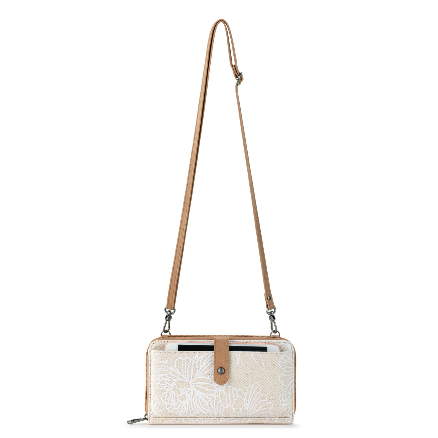 Sakroots Large Smartphone Crossbody Canvas - |White Flower Blossom|