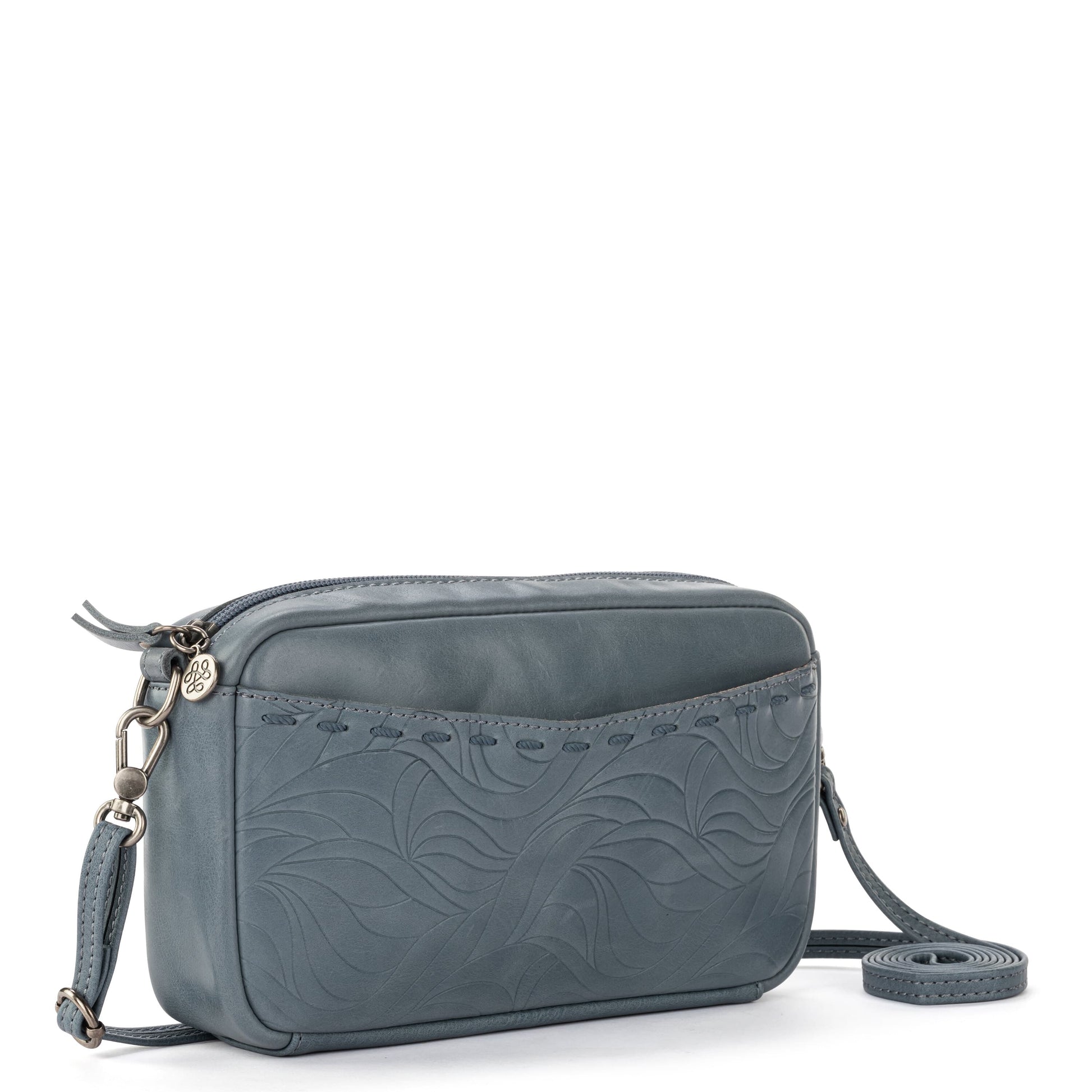 The Sak Cora Smartphone Crossbody Leather - |Maritime Wave Embossed|