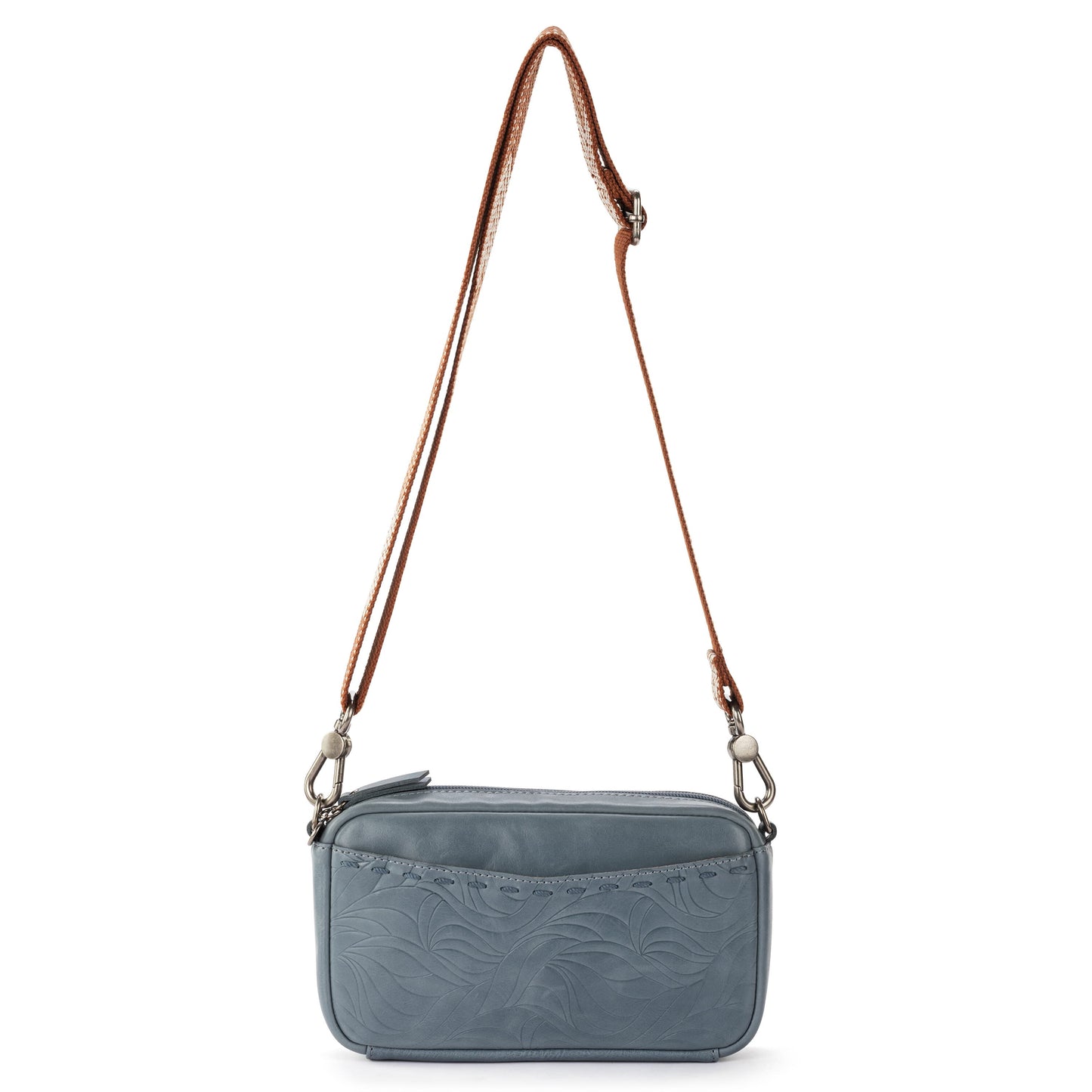 The Sak Cora Smartphone Crossbody Leather - |Maritime Wave Embossed|