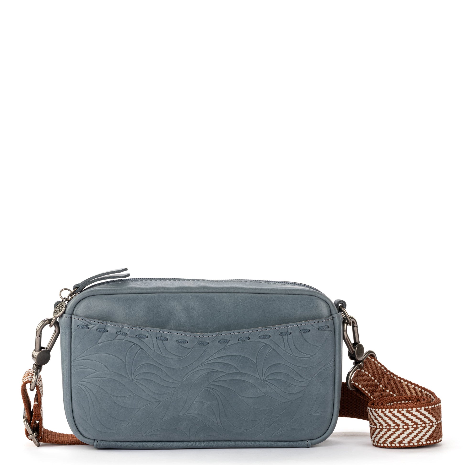 The Sak Cora Smartphone Crossbody Leather - |Maritime Wave Embossed|