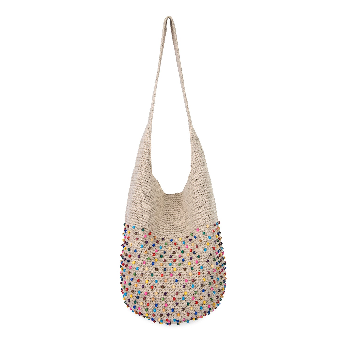 The Sak 120 Hobo Crochet - |Ecru Multi Beads|