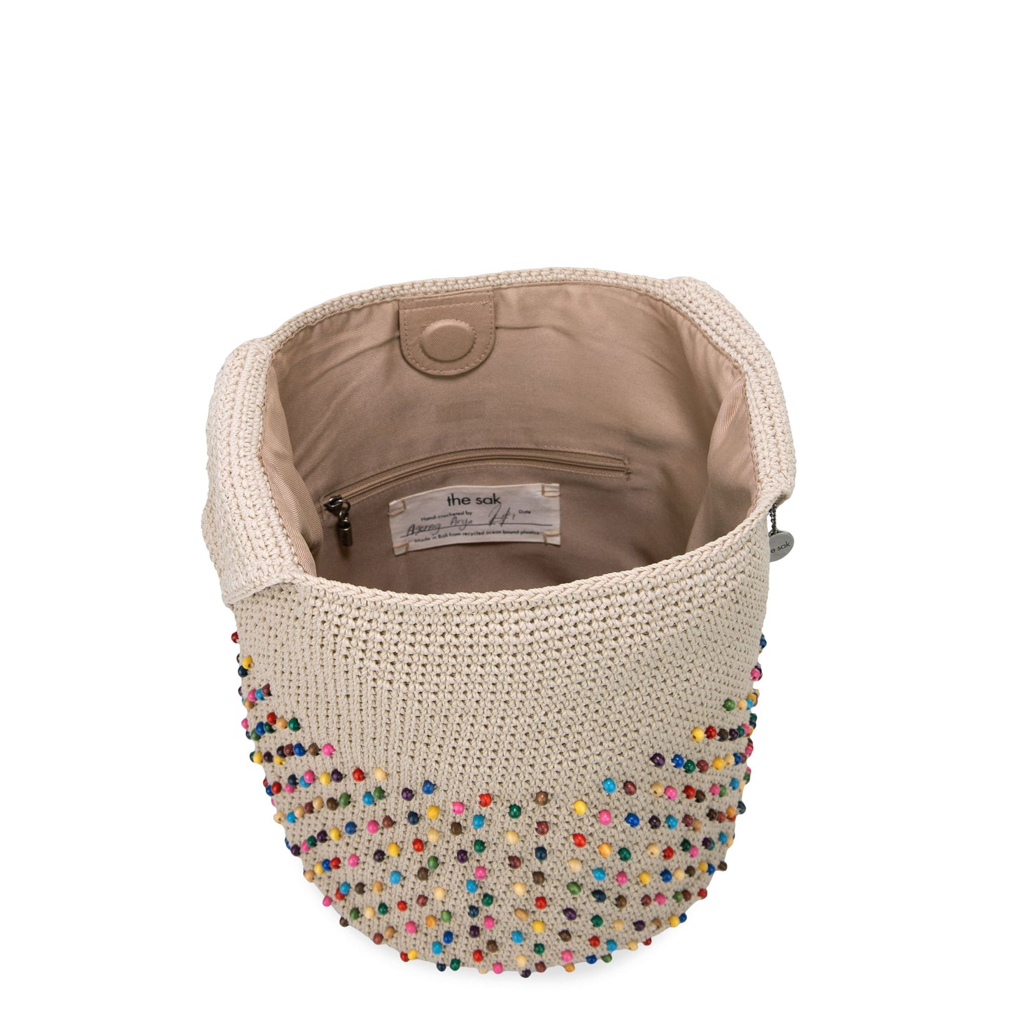The Sak 120 Hobo Crochet - |Ecru Multi Beads|