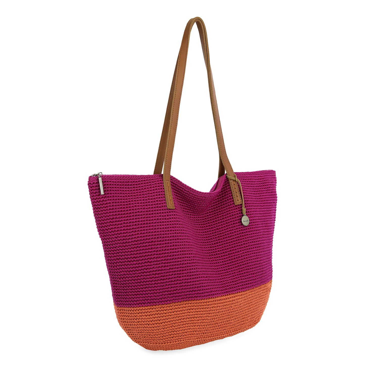 The Sak Faye Large Tote Crochet - |Pinkberry Cayenne Block|